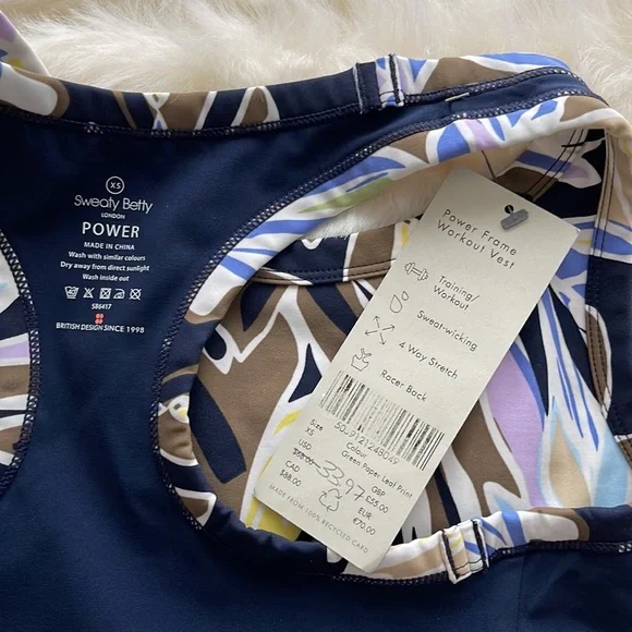 Sweaty Betty Power Frame Workout Vest Sz XS - Picture 9 of 9